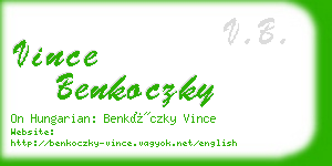 vince benkoczky business card